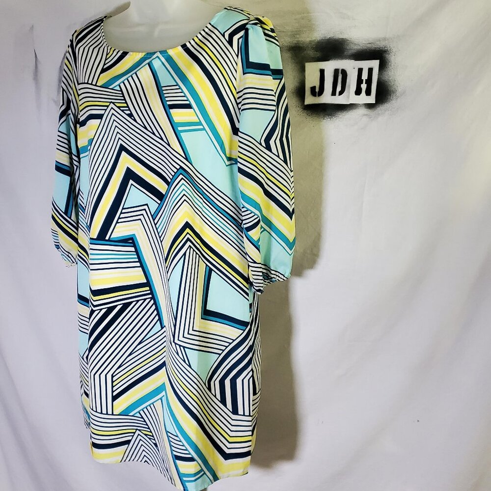 Pink Owl Tricia Abstract Print Shift Dress NWT sz M